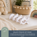 Stroller Clips - 4 Pack White