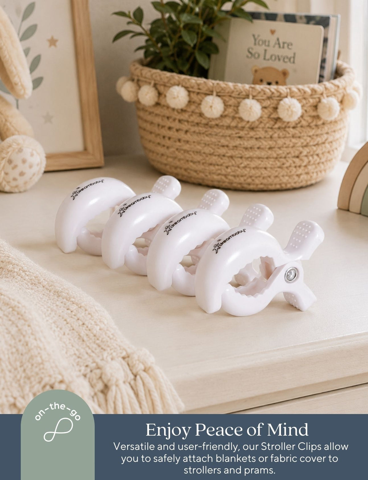 Stroller Clips - 4 Pack White