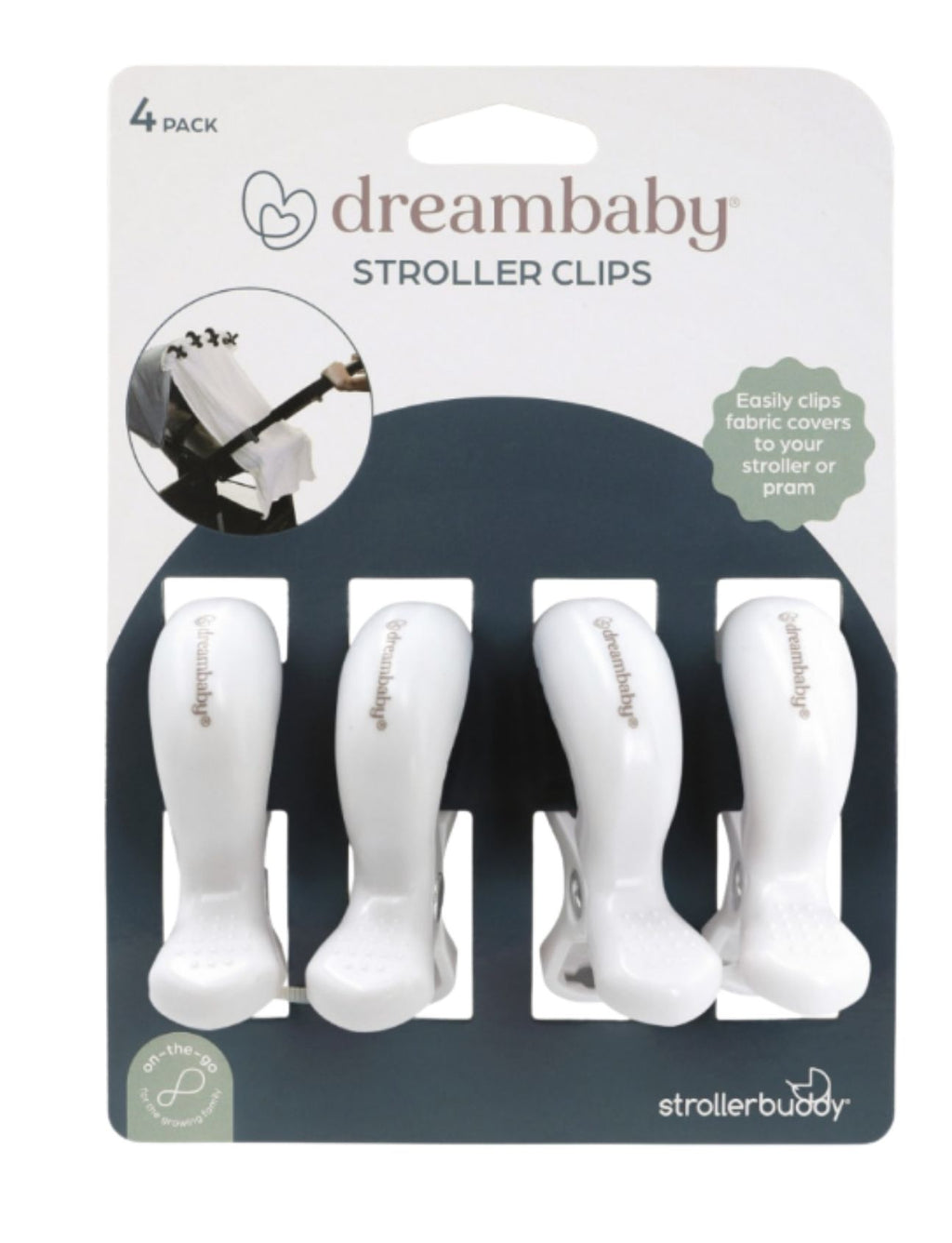 Stroller Clips - 4 Pack White
