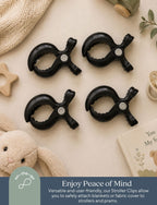 Stroller Clips - 4 Pack Black