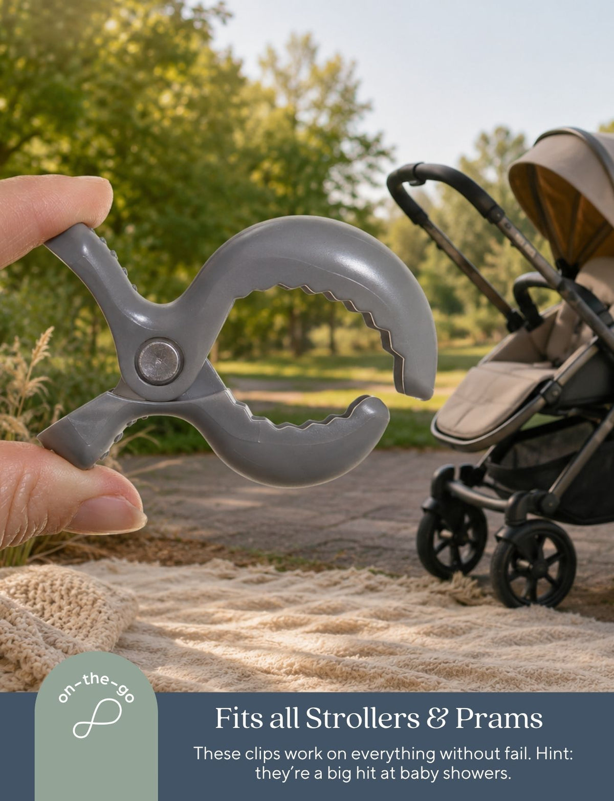 Stroller Clips - 4 Pack Grey