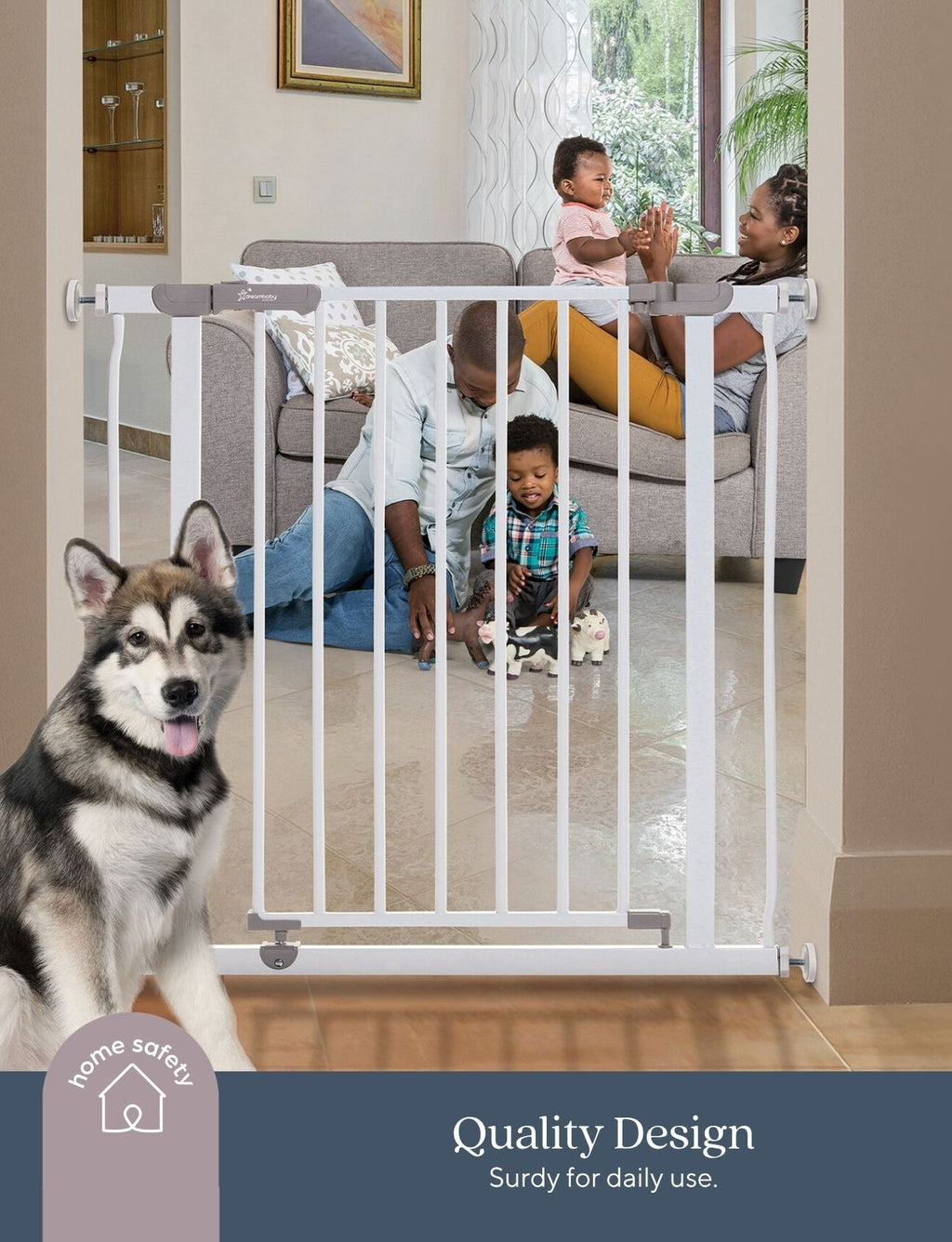Ava Doorway Gate - White (75cm to 81cm)
