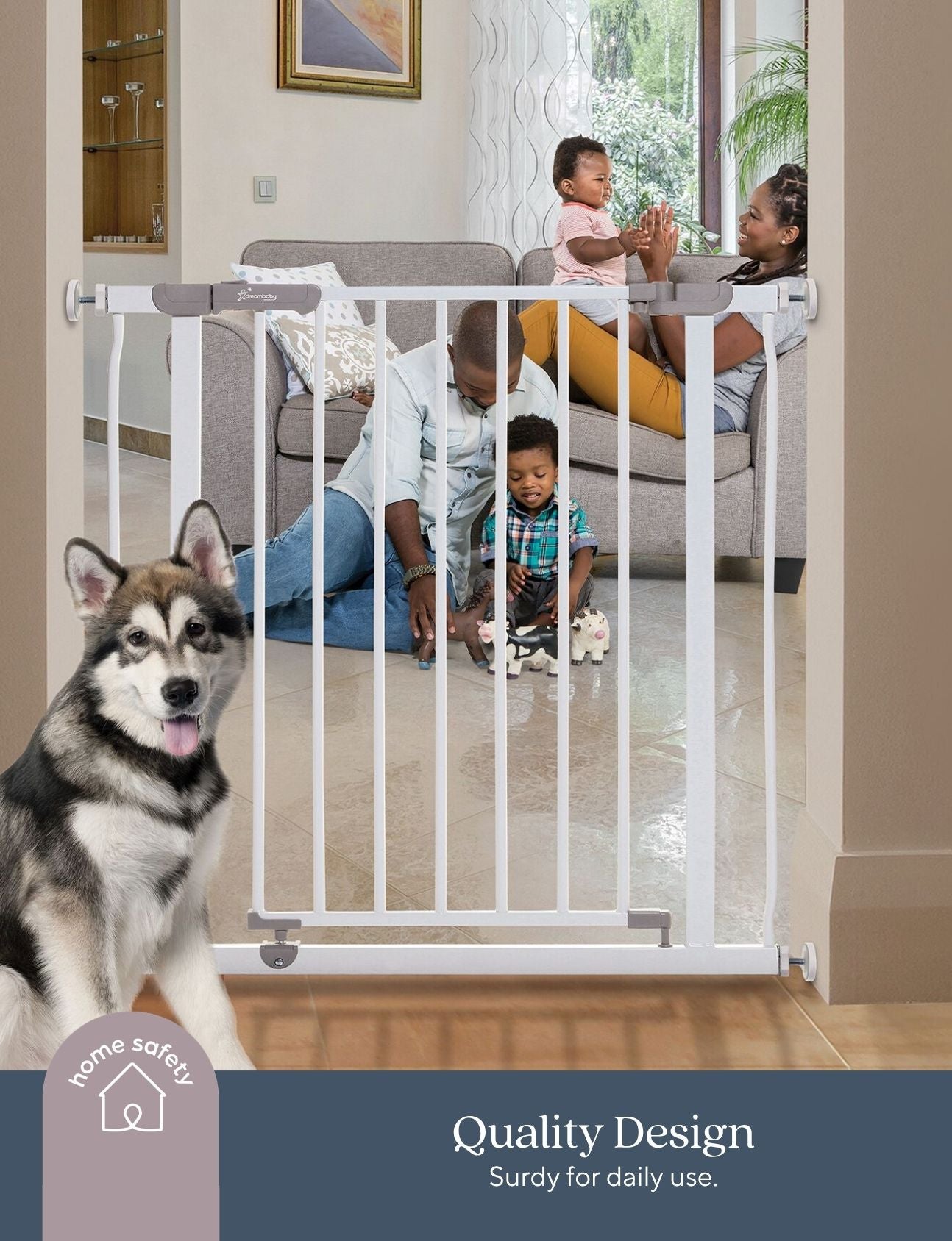Ava Doorway Gate - White (75cm to 81cm)