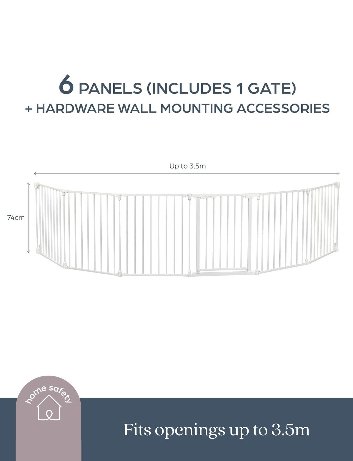 Discovery 6 panel Playpen - White with fitted base sheet