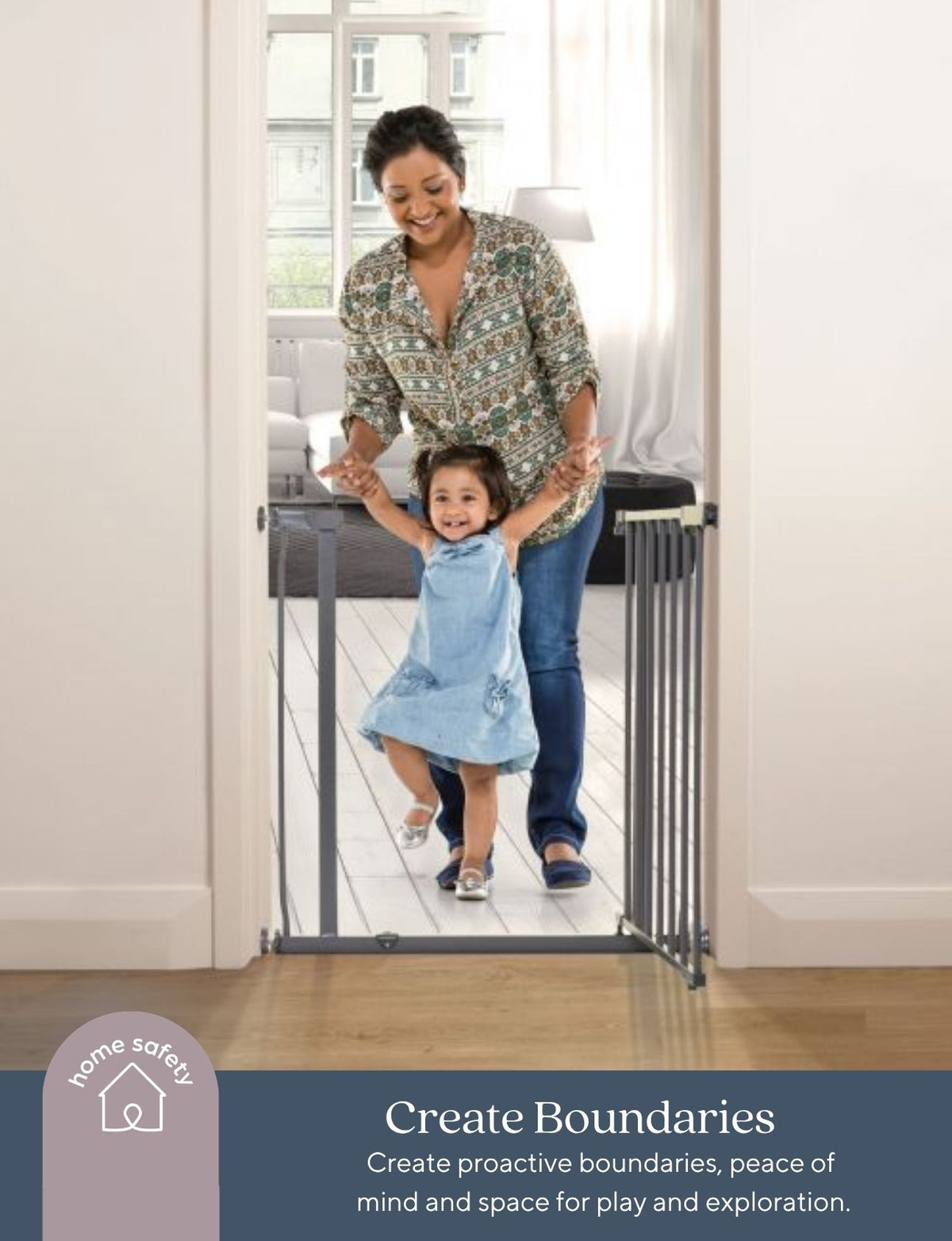 Ava Doorway Gate - Grey (75cm to 81cm)