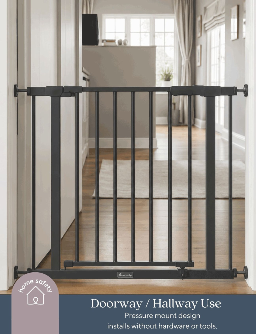 Ava Doorway Gate - Grey (75cm to 81cm)