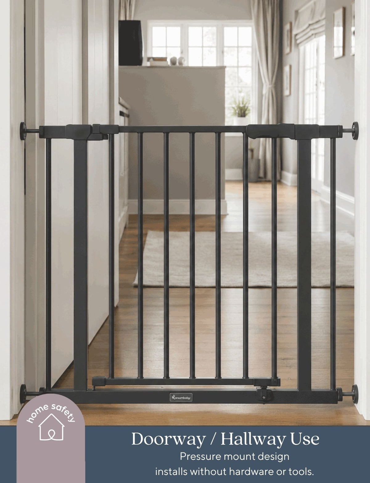 Ava Doorway Gate - Grey (75cm to 81cm)
