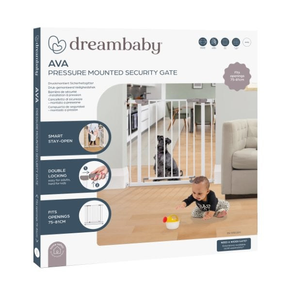 Ava Doorway Gate - White (75cm to 81cm)