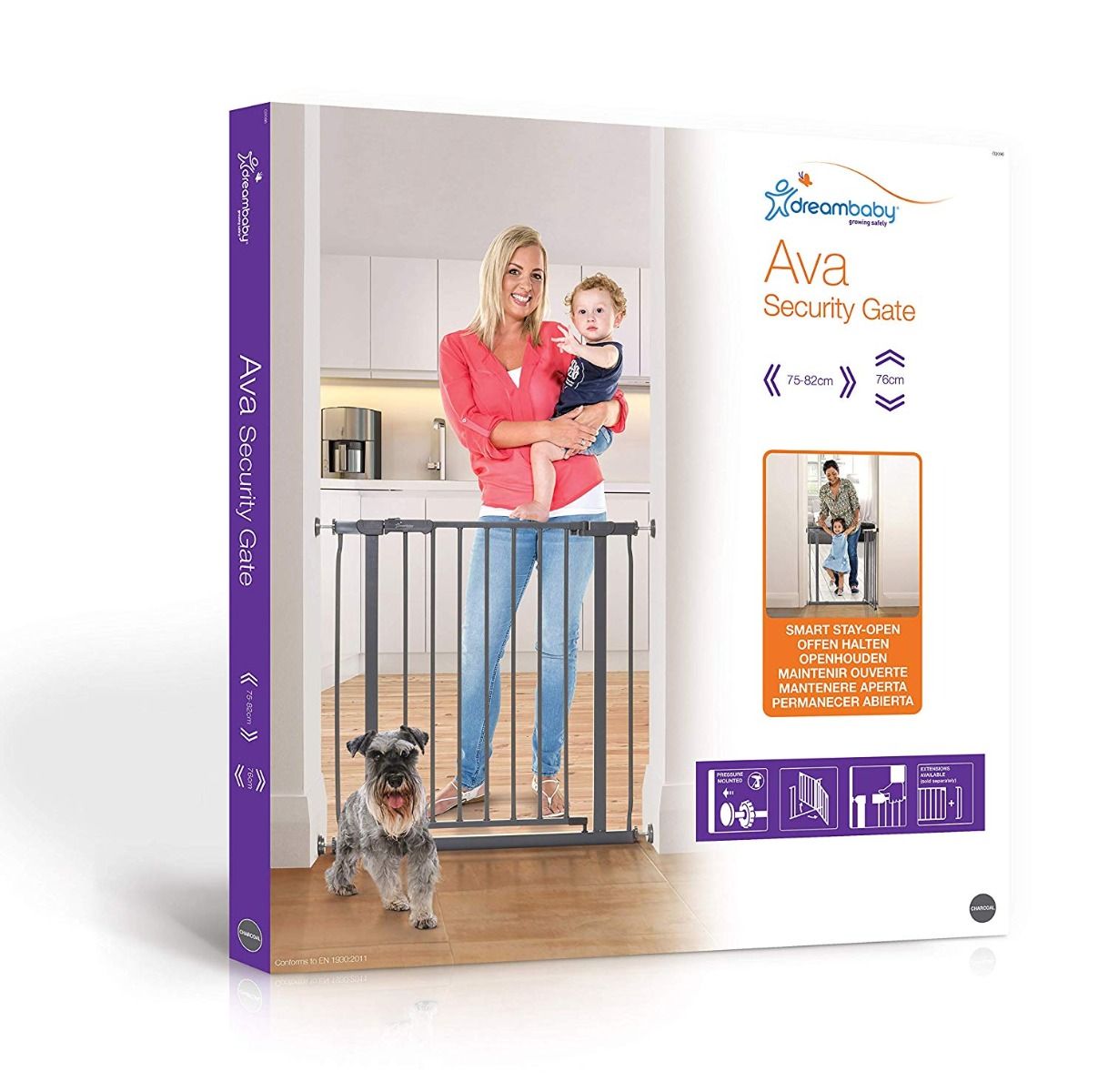 Ava Doorway Gate - Grey (75cm to 81cm)
