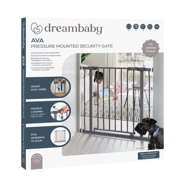 Ava Doorway Gate - Grey (75cm to 81cm)