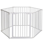 Discovery 6 panel Playpen - White with fitted base sheet
