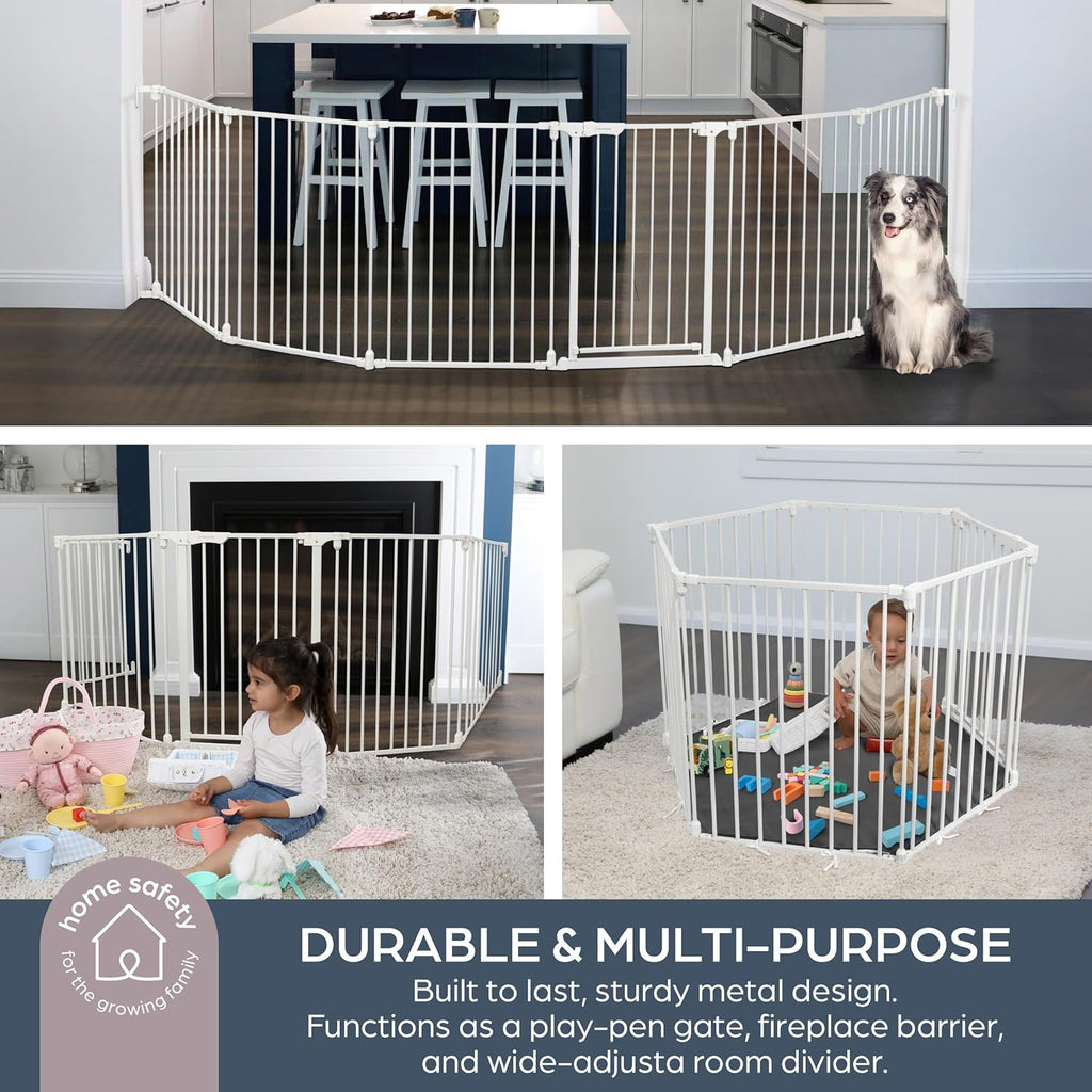 Discovery 6 panel Playpen - White with fitted base sheet