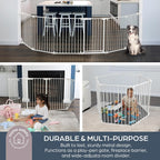 Discovery 6 panel Playpen - White with fitted base sheet