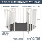 Discovery 6 panel Playpen - White with fitted base sheet