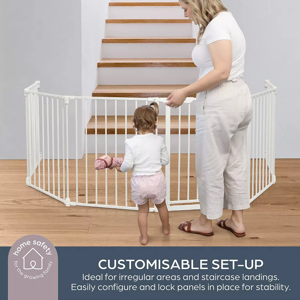 Discovery 6 panel Playpen - White with fitted base sheet