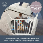 Discovery 6 panel Playpen - White with fitted base sheet