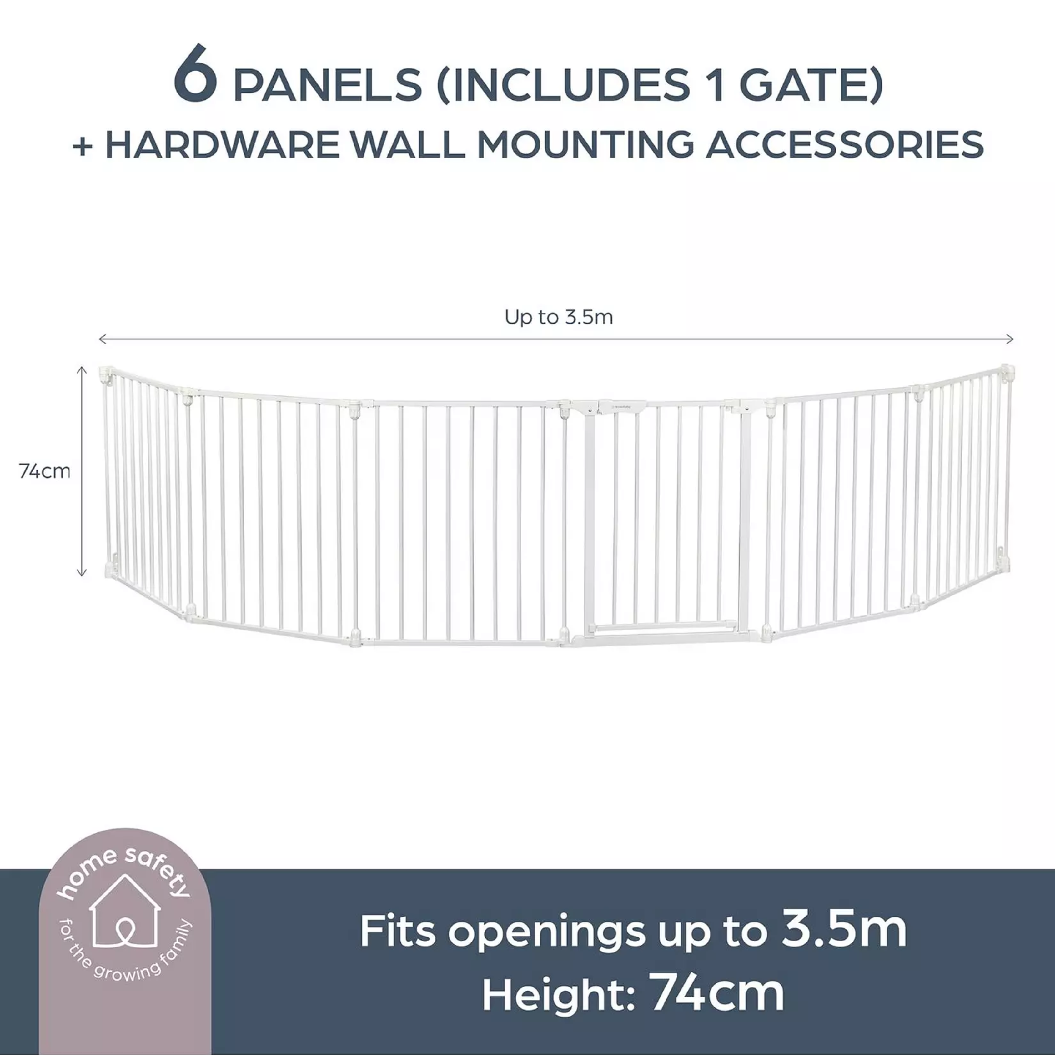 Discovery 6 panel Playpen - White with fitted base sheet