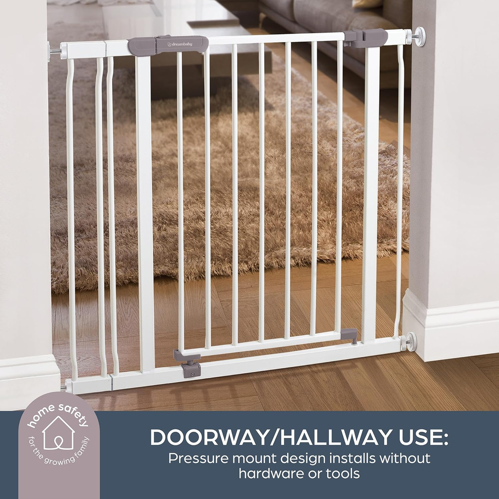 Ava Extra-Wide Hallway Gate - White